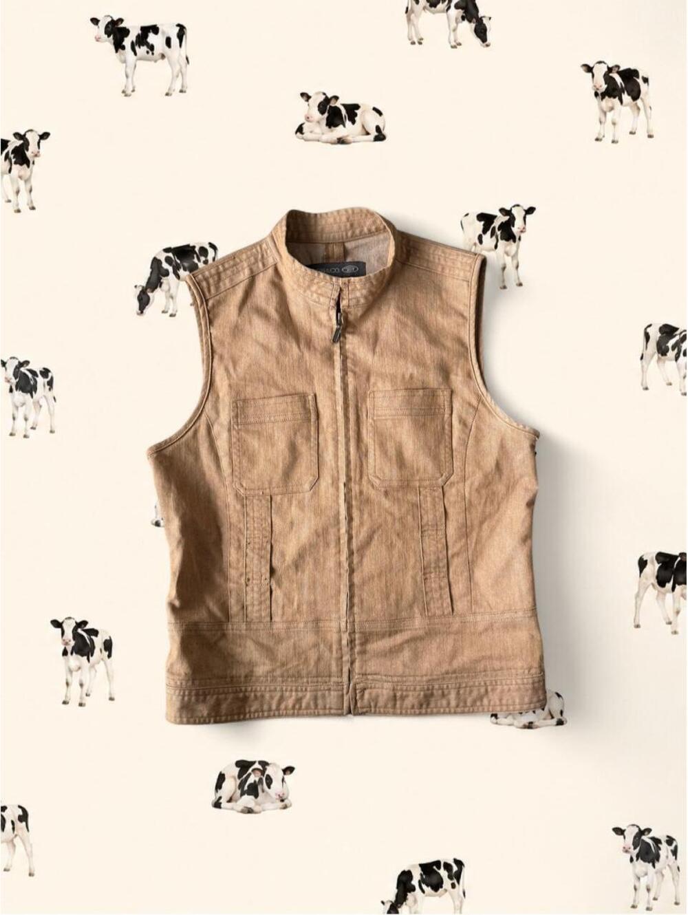 BGN&CO tan cotton utility vest